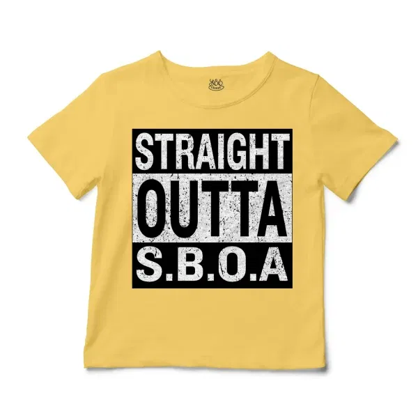 Straight Outta Sboa Unisex Toddler T-Shirt in Butter Color