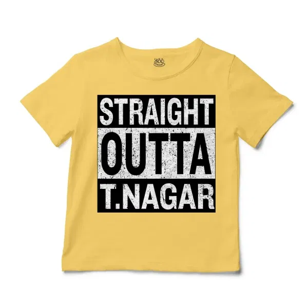 Straight Outta T-Nagar Unisex Toddler T-Shirt in Butter Color