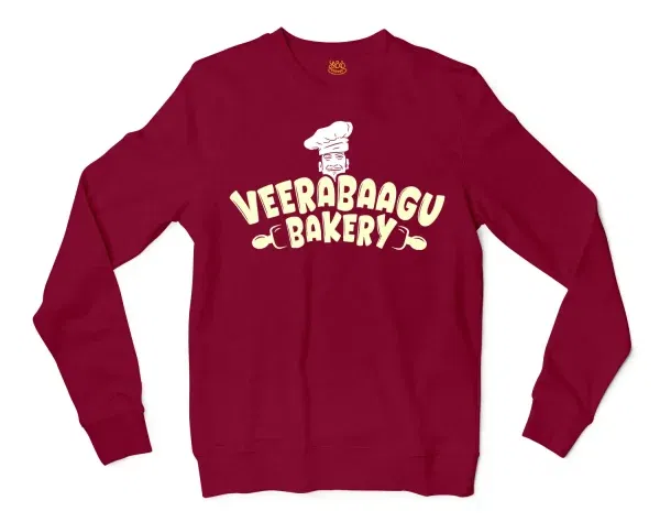 Veerabaagu Bakery Men/Unisex Long Sleeve T-Shirt in Cardinal Red Color