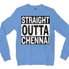 Straight Outta Chennai Men/Unisex Long Sleeve T-Shirt in Carolina Blue Color
