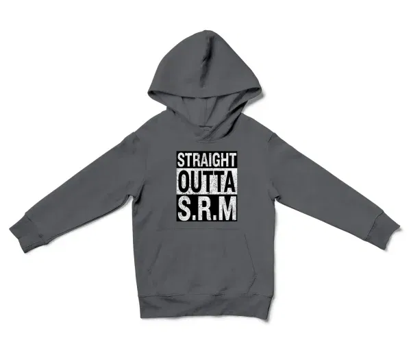 Straight Outta Srm University Unisex Youth Hoodie in Charcoal Color