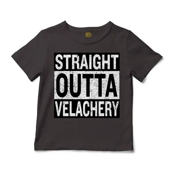 Straight Outta Velachery Unisex Toddler T-Shirt in Charcoal Color