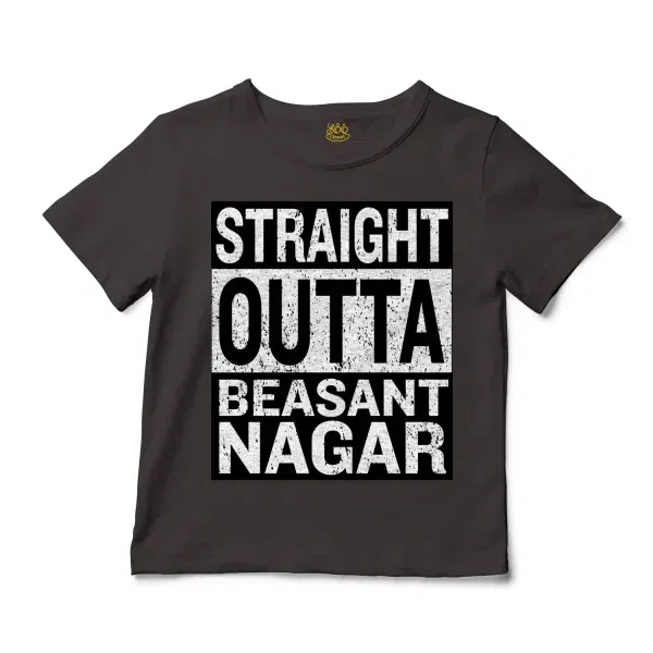 Straight Outta Beasant Nagar Unisex Toddler T-Shirt in Charcoal Color