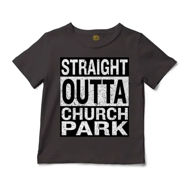 Straight Outta Church Park Unisex Toddler T-Shirt in Charcoal Color