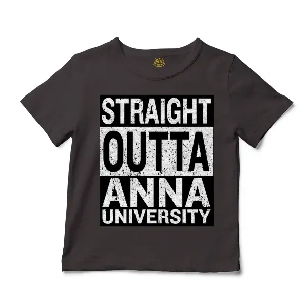 Straight Outta Anna University Unisex Toddler T-Shirt in Charcoal Color