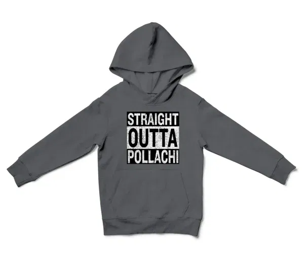 Straight Outta Pollachi Unisex Youth Hoodie in Charcoal Color