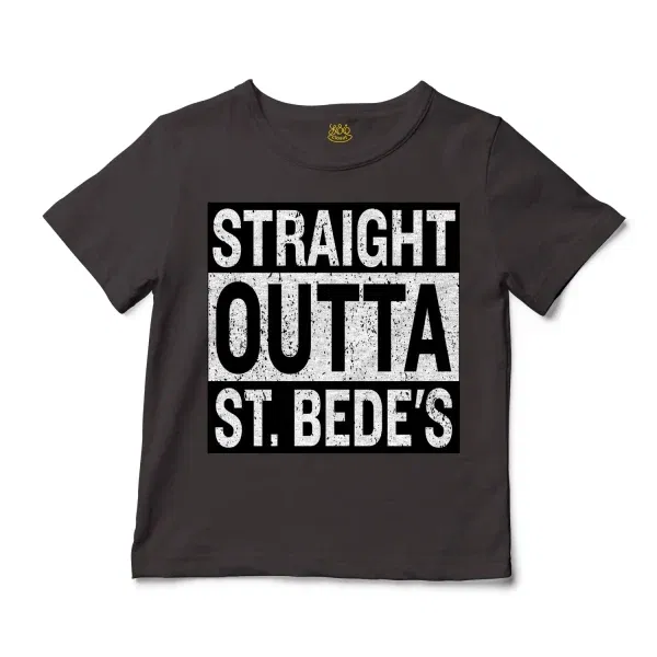 Straight Outta St. Bedes Unisex Toddler T-Shirt in Charcoal Color