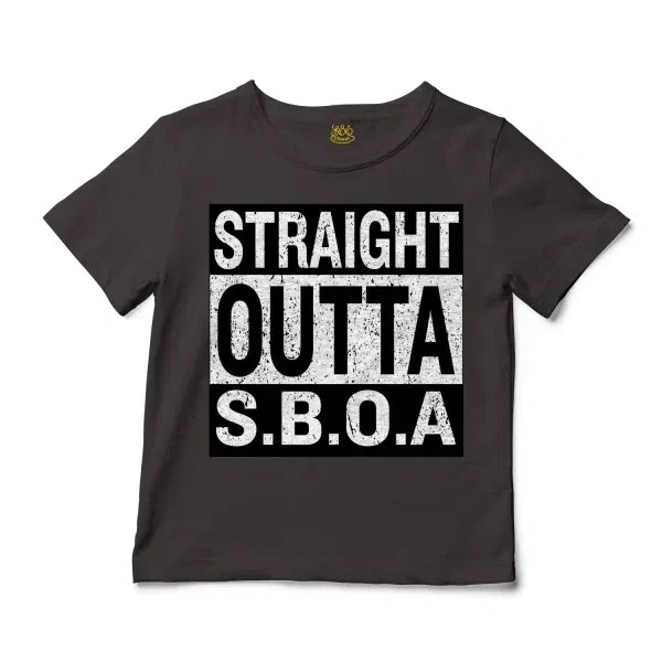 Straight Outta Sboa Unisex Toddler T-Shirt in Charcoal Color