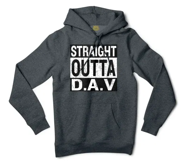 Straight Outta Dav Men/Unisex Hoodie in Charcoal Heather Color