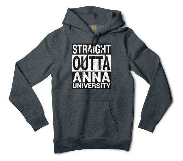 Straight Outta Anna University Men/Unisex Hoodie in Charcoal Heather Color