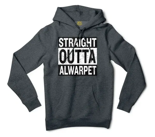 Straight Outta Alwarpet Men/Unisex Hoodie in Charcoal Heather Color