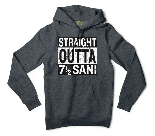 Straight Outta Sani - English Men/Unisex Hoodie in Charcoal Heather Color