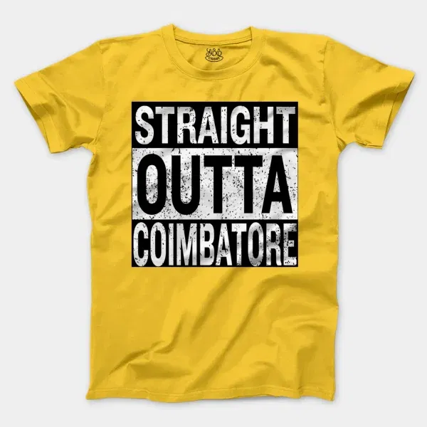 Straight Outta Coimbatore Men/Unisex T-Shirt in Daisy Color