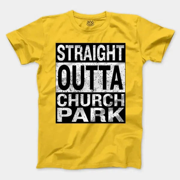 Straight Outta Church Park Men/Unisex T-Shirt in Daisy Color