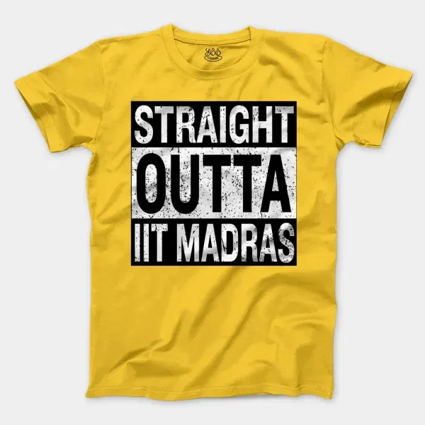 Straight Outta Iit Madras Men/Unisex T-Shirt in Daisy Color