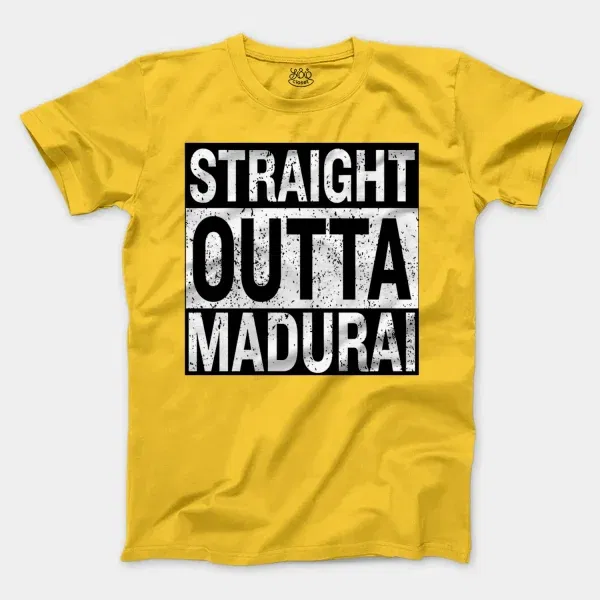 Straight Outta Madurai Men/Unisex T-Shirt in Daisy Color