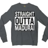 Straight Outta Madurai Men/Unisex Long Sleeve T-Shirt in Dark Heather Color
