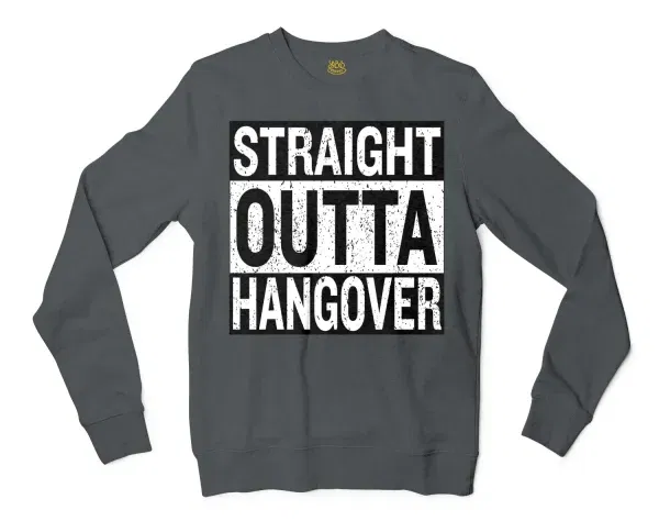 Straight Outta Hangover Men/Unisex Long Sleeve T-Shirt in Dark Heather Color