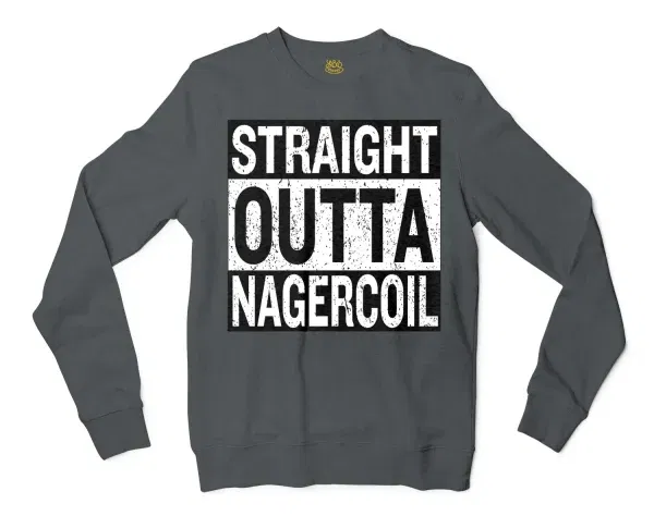 Straight Outta Nagercoil Men/Unisex Long Sleeve T-Shirt in Dark Heather Color