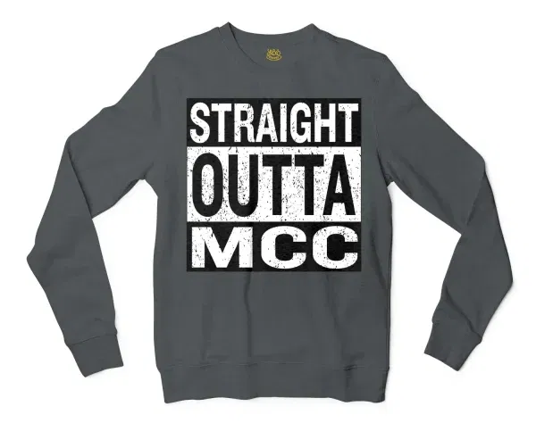 Straight Outta Mcc Men/Unisex Long Sleeve T-Shirt in Dark Heather Color