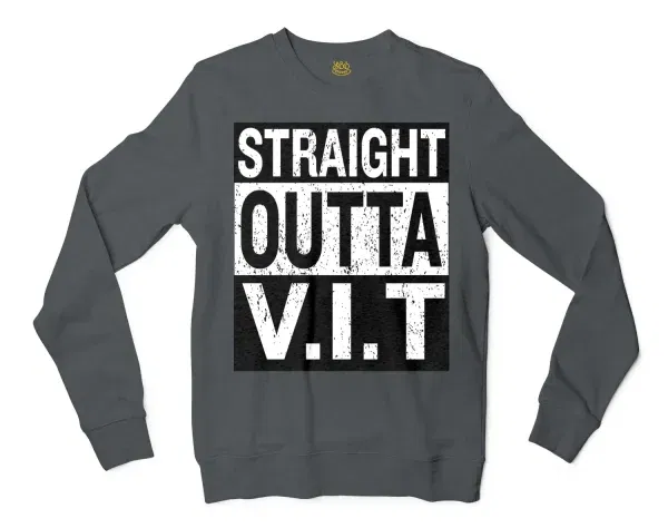 Straight Outta Vit Men/Unisex Long Sleeve T-Shirt in Dark Heather Color