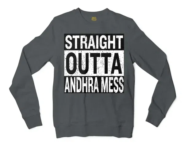 Straight Outta Andhra Mess Men/Unisex Long Sleeve T-Shirt in Dark Heather Color