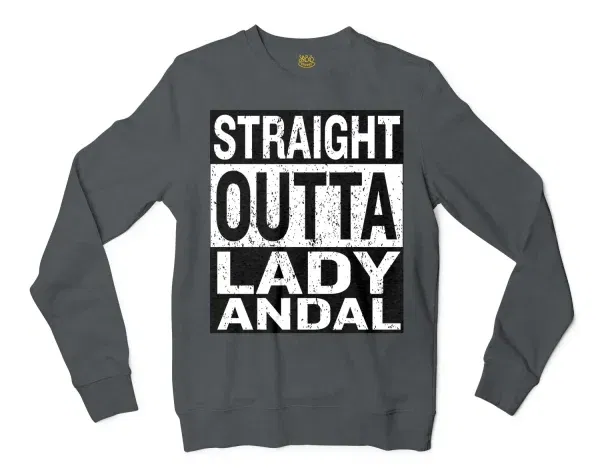 Straight Outta Lady Andal Men/Unisex Long Sleeve T-Shirt in Dark Heather Color