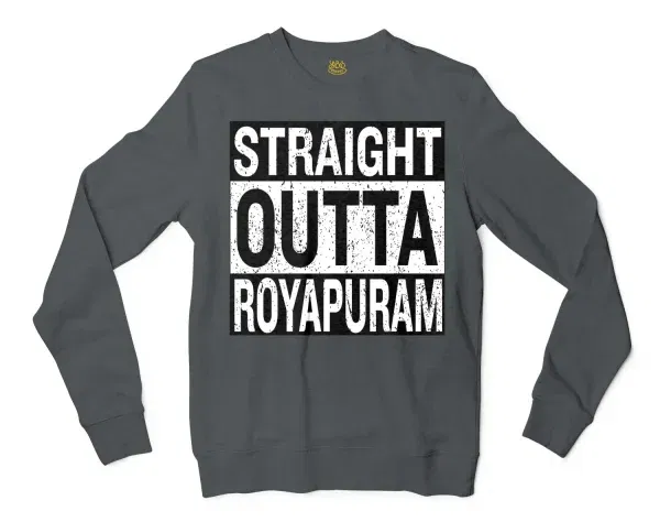 Straight Outta Royapuram Men/Unisex Long Sleeve T-Shirt in Dark Heather Color