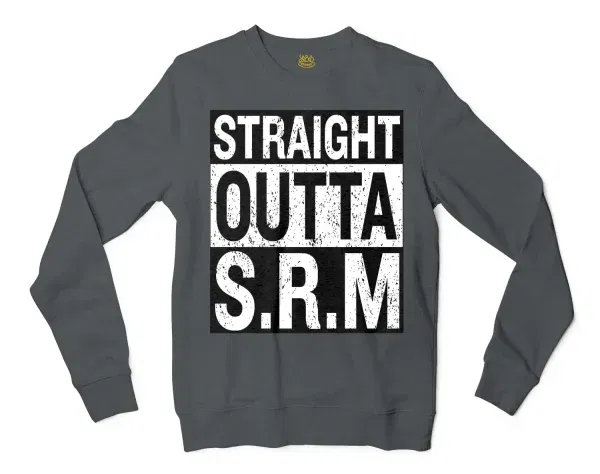 Straight Outta Srm University Men/Unisex Long Sleeve T-Shirt in Dark Heather Color