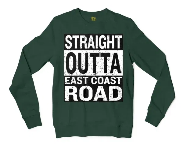 Straight Outta Ecr Men/Unisex Long Sleeve Sweatshirt in Forest Green Color