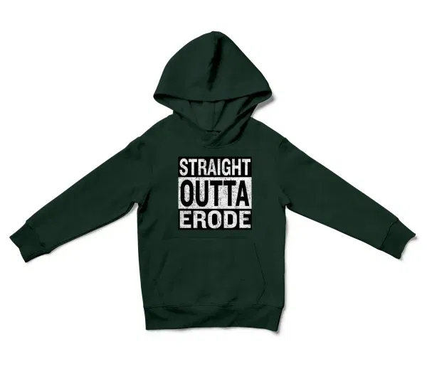 Straight Outta Erode Unisex Youth Hoodie in Forest Green Color