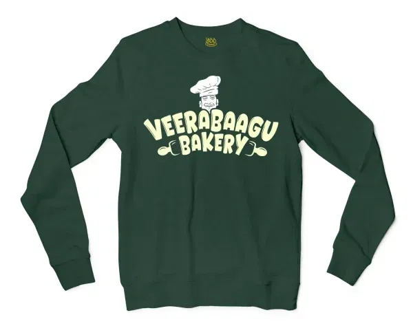 Veerabaagu Bakery Men/Unisex Long Sleeve Sweatshirt in Forest Green Color