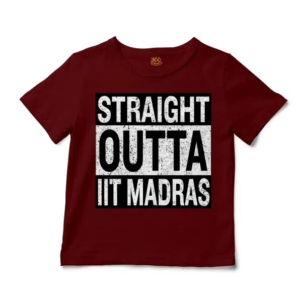 Straight Outta Iit Madras Unisex Toddler T-Shirt in Garnet Color