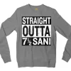 Straight Outta Sani - English Men/Unisex Long Sleeve Sweatshirt in Graphite Heather Color