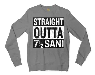 Straight Outta Sani - English Men/Unisex Long Sleeve Sweatshirt in Graphite Heather Color