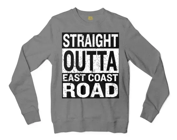 Straight Outta Ecr Men/Unisex Long Sleeve Sweatshirt in Graphite Heather Color