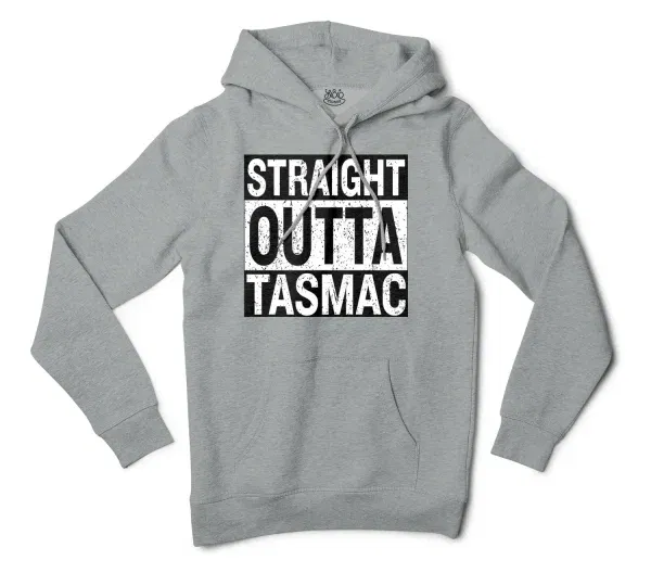 Straight Outta Tasmac Men/Unisex Hoodie in Grey Heather Color