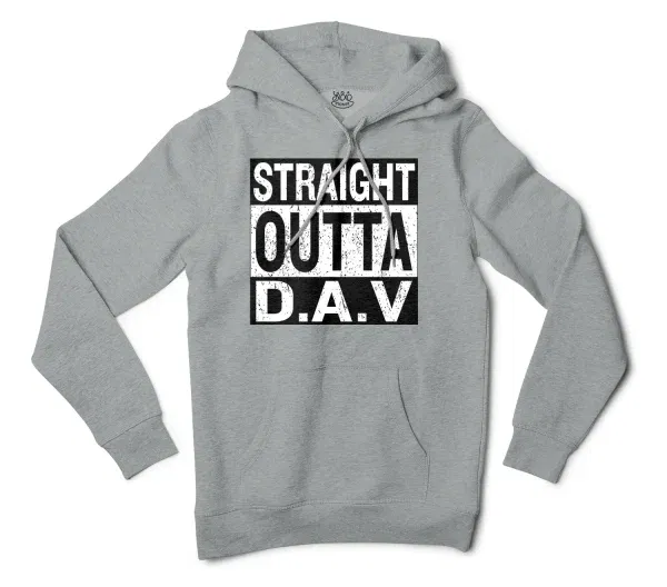 Straight Outta Dav Men/Unisex Hoodie in Grey Heather Color