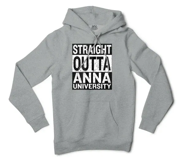 Straight Outta Anna University Men/Unisex Hoodie in Grey Heather Color