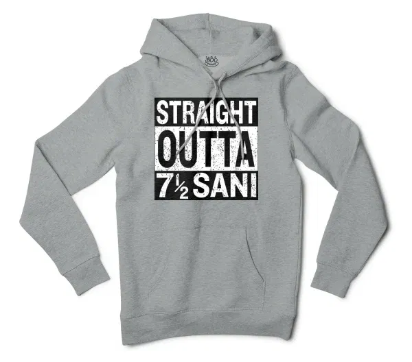 Straight Outta Sani - English Men/Unisex Hoodie in Grey Heather Color