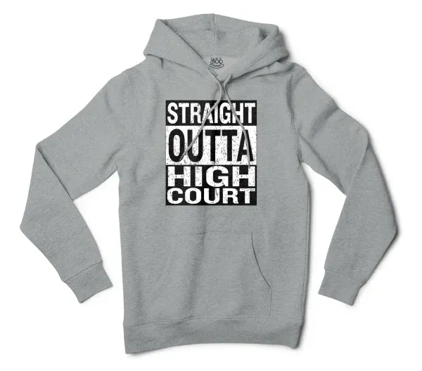 Straight Outta High Court Men/Unisex Hoodie in Grey Heather Color