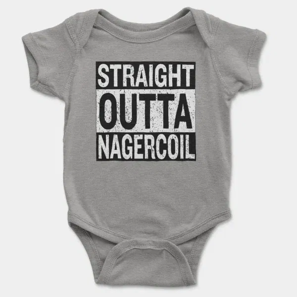 Straight Outta Nagercoil Short Sleeve Baby Onesie in Heather Color