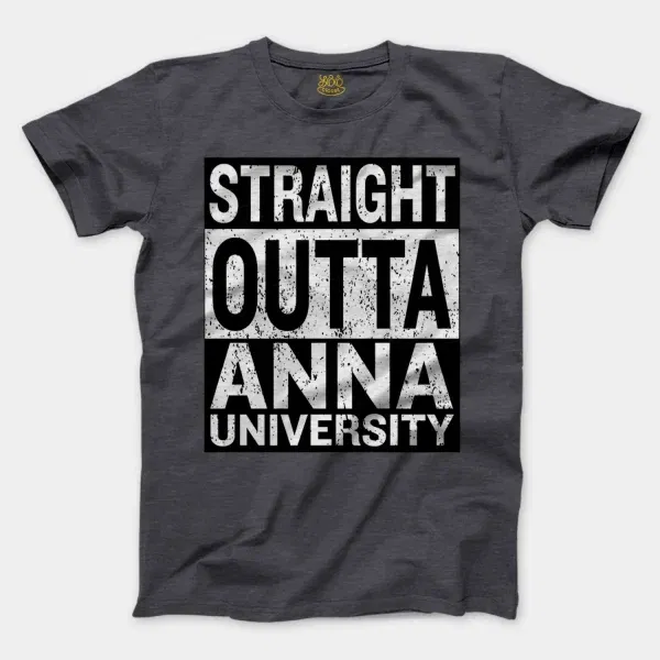 Straight Outta Anna University Men/Unisex T-Shirt in Heather Dark Grey Color