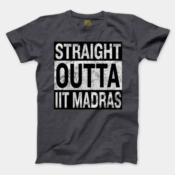 Straight Outta Iit Madras Men/Unisex T-Shirt in Heather Dark Grey Color