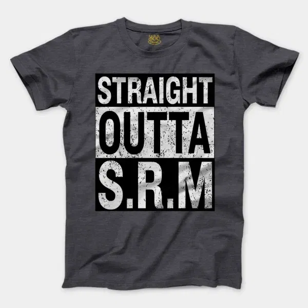 Straight Outta Srm University Men/Unisex T-Shirt in Heather Dark Grey Color