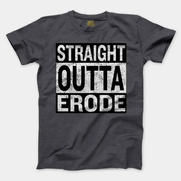 Straight Outta Erode Men/Unisex T-Shirt in Heather Dark Grey Color