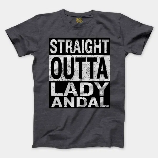 Straight Outta Lady Andal Men/Unisex T-Shirt in Heather Dark Grey Color