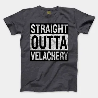 Straight Outta Velachery Men/Unisex T-Shirt in Heather Dark Grey Color