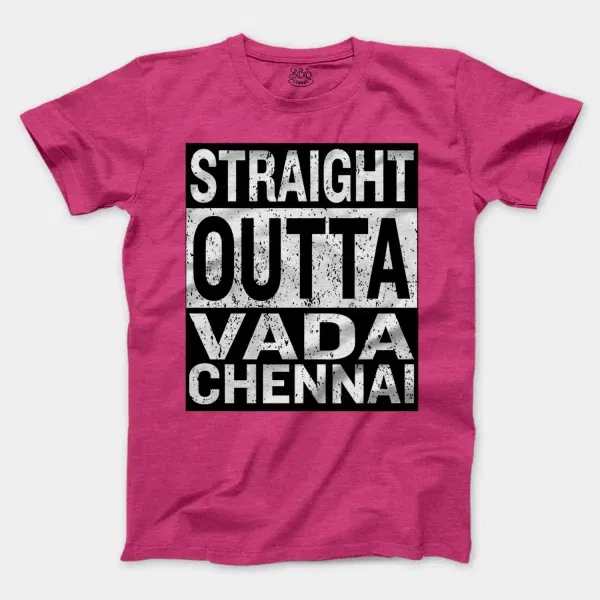 Straight Outta Vada Chennai Men/Unisex T-Shirt in Heather Heliconia Color