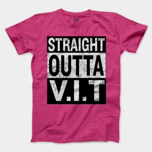 Straight Outta Vit Men/Unisex T-Shirt in Heather Heliconia Color